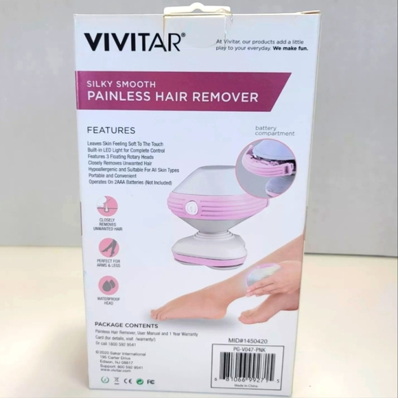 Vivitar Simply Beautiful Silky Smooth Painless Electric Hair Remover w LED Light - Picture 2 of 10